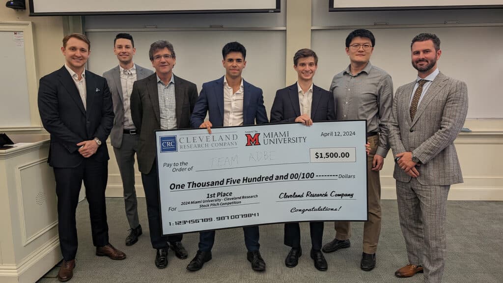 Cleveland Research Miami University Stock Pitch Competition - Farmer School of Business - Winning Team