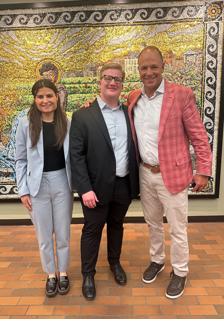 Cleveland Research Team attending Wheaton's ThunderPitch. Pictured are Katya Schwenk, Steven Ball, and Eric Bosshard