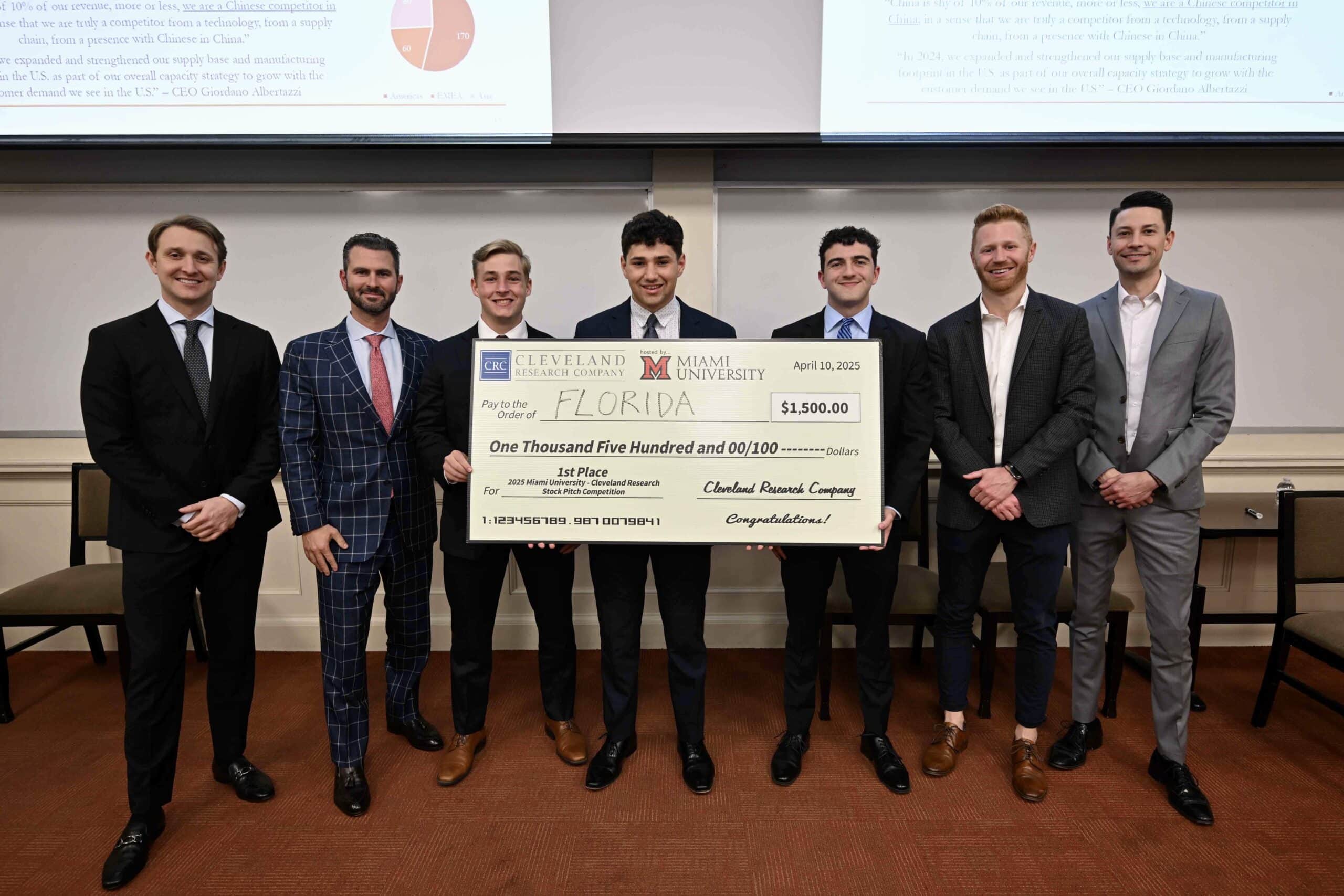 University of Florida wins 15th annual student stock pitch competition hosted by Cleveland Research and Miami University